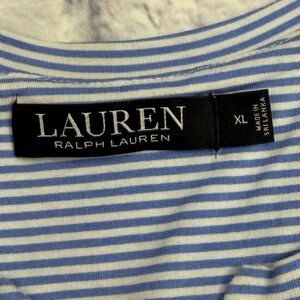 Ralph Lauren Black Label Blue & White Striped Sleeveless Cotton Nightgown. XL.